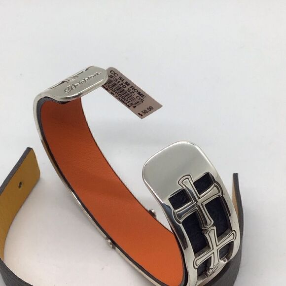 Brighton Christo Rome Cuff Bracelet withh Leather Inserts - Picture 4 of 5